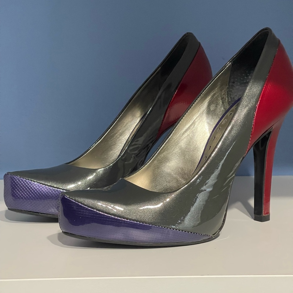 Elegant Women's High Heels - Red, Gray, and Purple
